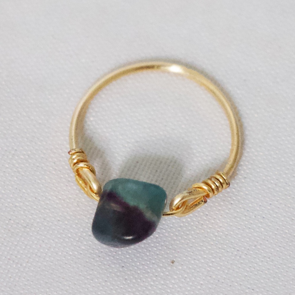Flourite Simple Gold Ring - Picture 4 of 6